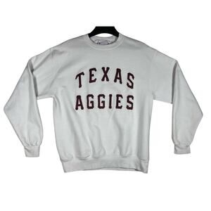 Champion Texas A&M Aggies Crewneck Sweatshirt White Size L College Spirit
